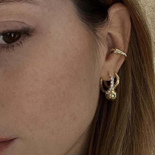 earrings minimal sterling silver bantouvani hoops vintage jewelry women Small Gold Minimalist zirconia