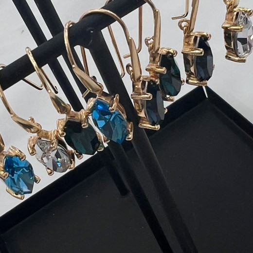 earrings drop zirconia swarofsky gold elegant 