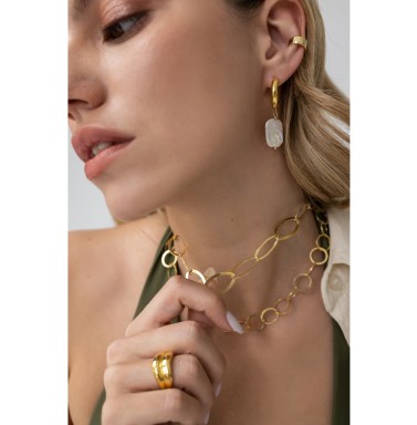 Hoops earrings with pearl
