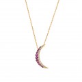 Moon necklace with pink zirconia Products