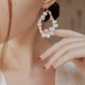 Σκουλαρίκια απο ασήμι925 με μαργαριτάρι Circle  of pearls Προιόντα