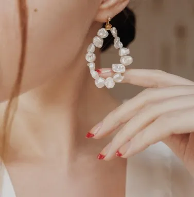 Σκουλαρίκια απο ασήμι925 με μαργαριτάρι Circle  of pearls