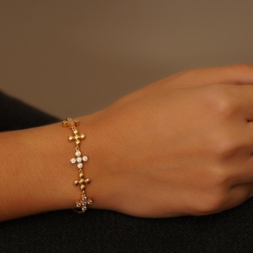 Bracelet from Sterling Silver 925 with white zirconia