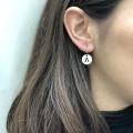 earrings minimal sterling silver long monogram