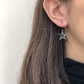 earrings minimal sterling silver long monogram