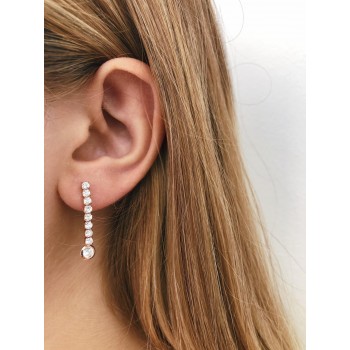 Line earring zircon