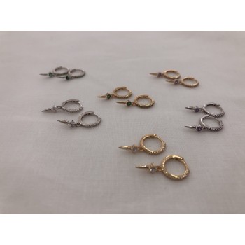 Small earrings with zirconia
