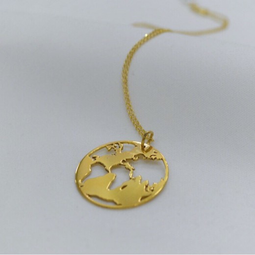 chains - necklaces - necklace silver disc earth bantouvani