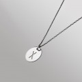 monogram necklace silver name disc