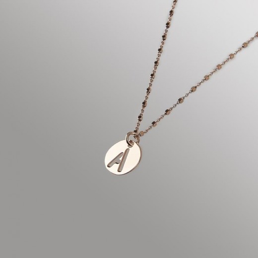 monogram necklace silver name disc
